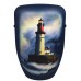 Hand Painted Biodegradable Cremation Ashes Funeral Urn / Casket - Lighthouse in the Surf